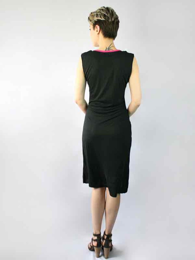 V Neck Viscose Dress pink and black so comfy!