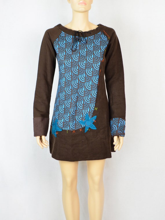 Brown Woolen Sweater Dress with Fleece Lining Brown Woolen Sweater Dress with Fleece Lining