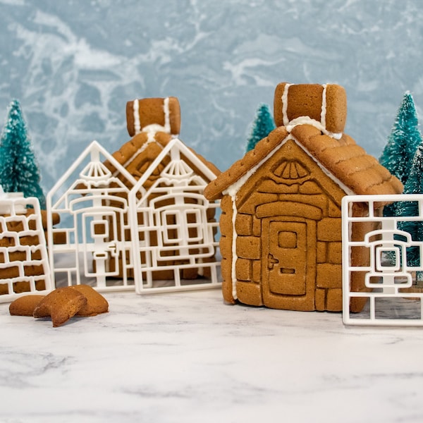 Gingerbread Xmas House cookie cutters - Christmas party winter festive celebration