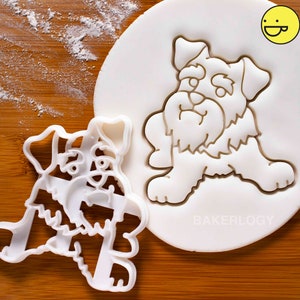 Mini Schnauzer Face cookie cutter Bakerlogy biscuit cutters furry friend adoption drive vet Veterinary miniature schnauzers cute portrait Body