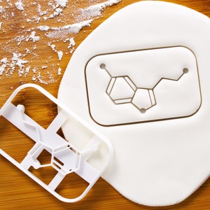 Serotonin Molecule cookie cutter Happy Chemical neurotransmitter graduation gifts psychology biology hormone hormones chemistry motivation image 1