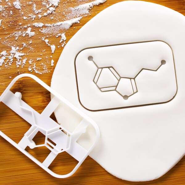 Serotonin Molecule cookie cutter - Happy Chemical neurotransmitter graduation gifts psychology biology hormone hormones chemistry motivation