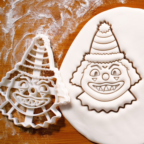 Evil Clown Face cookie cutter - Perfect for baking creepy treats this Halloween or for a circus themed carnival party!
