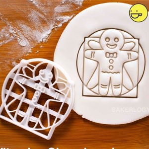 Da Vinci Vitruvian Gingerbread Man cookies cutters | biscuits cutter | one of a kind ooak Christmas Xmas party treats Renaissance