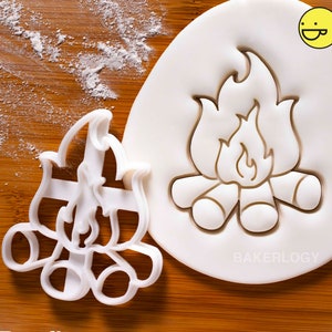 Bonfire Cookie Cutter | Bakerlogy biscuit cutters camping party outdoor adventure hunt backyard summer birthday campout countryside pitch
