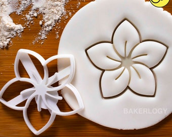 Frangipani Flower cookie cutter | Bakerlogy biscuit cutters Plumeria Flowers Blossoms petal petals Apocynaceae horticultural horticulture