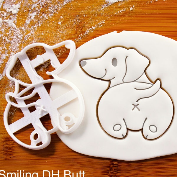 Smiling Dachshund Butt cookie cutter - Bakerlogy biscuit dog backside wiener Dackel Teckel Badger Weenie Bassotto Sosis Perro doxie