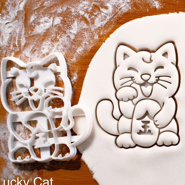 Lucky Cat cookie cutter | Maneki-neko beckoning cats paw 招き猫 wishing goal biscuit cutters traditional good luck charm success Japanese craft