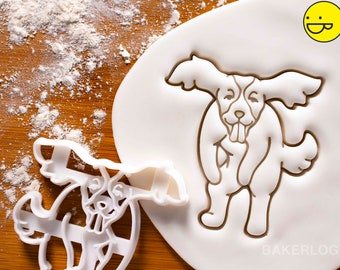 English Springer Spaniel Jump cookie cutter | cute fluffy profile portrait dog biscuit fondant clay ooak springy veterinarian gift Bakerlogy