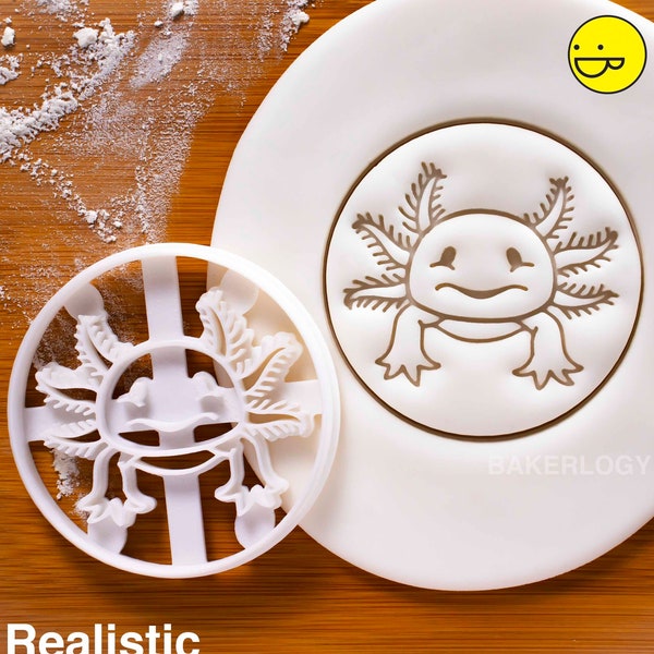 Realistic Axolotl cookie cutter | Bakerlogy biscuit cutters Ambystoma mexicanum Mexican Walking Fish salamander amphibian gills pet aquarium