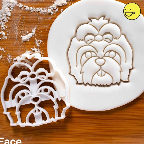 Shih Tzu Visage emporte-pièce | Bakerlogy coupe-biscuits ami à quatre pattes adoption lecteur vétérinaire vétérinaire jouet miniature race de chien portrait mignon