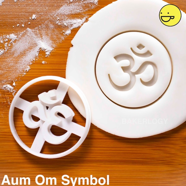 Aum Om cookie cutter | Bakerlogy biscuit cutters Yoga class namaste heart Chakra namaskar ancient Sanskrit greeting divine meditation yogic