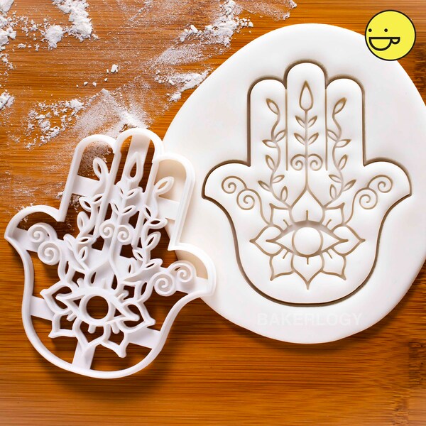 Hamsa Hand cookie cutter | Bakerlogy biscuit cutters palm amulet protection evil eye magical hamesh chamsa khamsa Talisman luck ancient