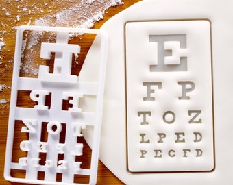 Snellen Grafiek koekjesvormer | Ooggrafiek Examen koekjes snijders oogarts visie Gezichtsscherpte test gezichtsvermogen Optometrist Opticien geschenken