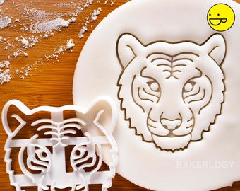 Tiger Gesicht Ausstecher | Keks Fondant Ton Cutter Tier Wildlife Conservation Tiger Tiger Katze gefährdet Raubtier Bengal sibirisch