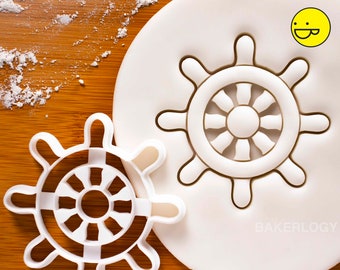 Ship Wheel cookie cutter |  Nautical theme biscuit cutters anchor marine wedding captain ocean ship adorable baby shower birthday party