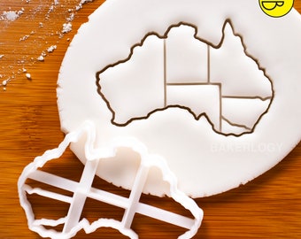 Mainland Australia cookie cutter - Geography map biscuit cutter | Planet fondant cutter | clay cheese world cutter ooak | Bakerlogy
