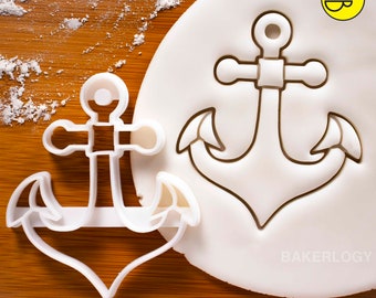 Anchor cookie cutter |  Nautical theme biscuit cutters | marine wedding bon voyage ocean sea captain adorable baby shower birthday party