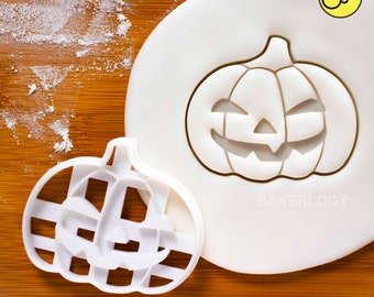 Jack o Lantern cookie cutter | carved Halloween Pumpkin evil looking biscuits cutters | jack o'lantern spooky scary one of a kind pumpkins