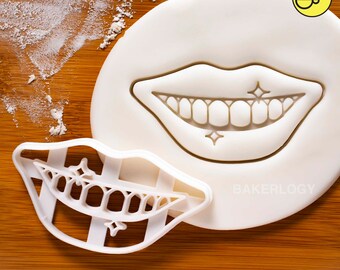 Shiny Teeth cookie cutter | Bakerlogy biscuit cutters dentist clinic Dentistry scaling polish Dental exam mouth smile treatment endodontic