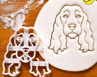 Show Cocker Spaniel Dog Face cookie cutter - Bake cute dog treats for doggy party
