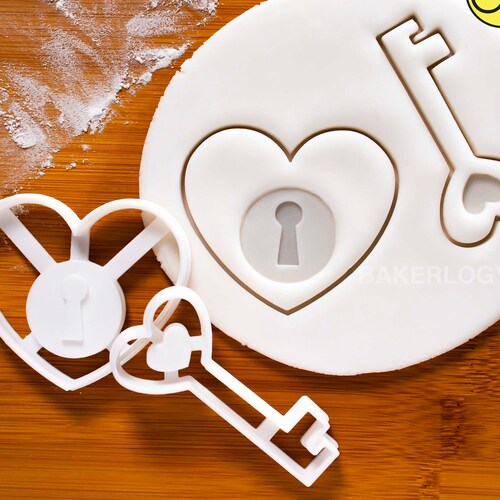 Heart Lock & Love Key Cookie Cutter Fondant Cheese Clay Etsy