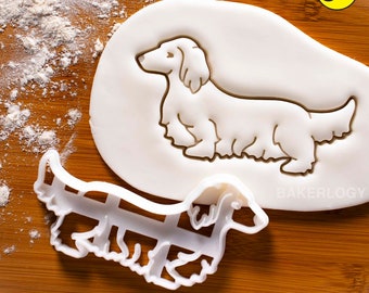 Langhaar Dackel Körper Ausstecher | Bakerlogy Keks Fondant Ton Hund Dackel Teckel Dachs Weenie Bassotto Sosis Perro doxie