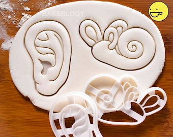 Anatomical Human Inner Ear cookie cutter | Cochlea biscuit cutter | Outer Ear auricle auricula pinna pinnae Anatomy | one of a kind ooak