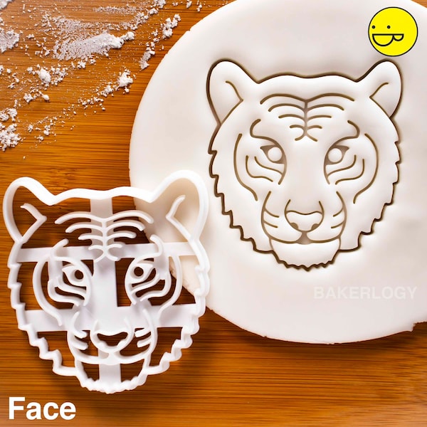 Tiger Face cookie cutter | biscuit fondant clay cutters animal wildlife conservation tiger tigers cat endangered predator bengal siberian