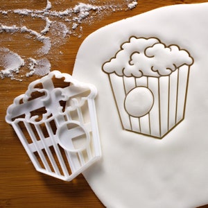 Foremki do ciastek Popcorn | klasyczne foremki do ciastek do kina filmowego zaproszenie na imprezę karnawałową motyw urodzinowy przekąski kukurydza cukierki wesele