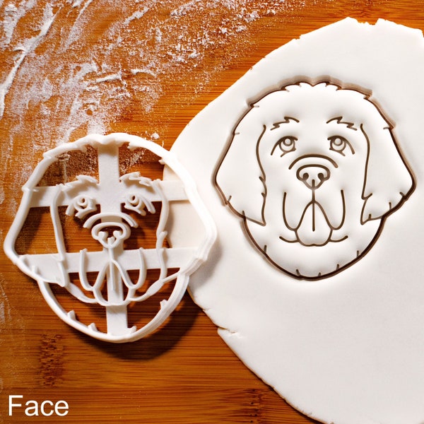 Emporte-pièce Terre-Neuve Dog Face - Préparez de jolies friandises pour chien pour la fête de Newfies doggy