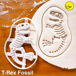 Fossil T-Rex cookie cutter and other dinosaurs | biscuit cutter | Tyrannosaurus rex | creative hunt extinct T Rex dinosaur | ooak |Bakerlogy