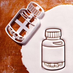 Blank Pill Bottle Cookie Cutter – Perfect for Get Well Soon Wishes and Appreciating Pharmacists, Nurses, Doctors, and Celebrating Medicine!