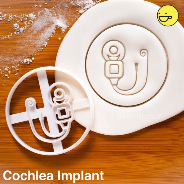 Cochlear Implant cookie cutter | Bakerlogy biscuit cutters Hearing Aid Implant Ear Medical Device audiologists transmitter