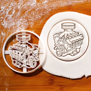 V8 Engine Cookie Cutter - Rev Up Your Baking and Fuel Your Imagination with Automotive Deliciousness!