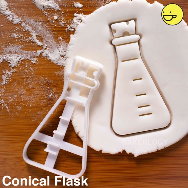 Conical Flask & other Lab equipments cookies cutters biscuits cutter beaker test tube microscope laboratory science geek ooak | Bakerlogy