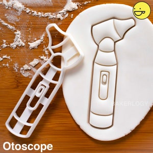 Otoscope cookie cutter | Bakerlogy biscuit cutters Human Ears Medical Device audiologists hearing loss aid deaf awareness cochlea auriscope