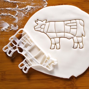 Cow cookie cutter | Butcher&#39;s guide to beef cuts | other meat chart available | Bakerlogy