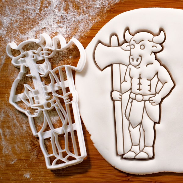 Minotaur cookie cutter - Ancient Greek mythology, part man and part bull, perfect for baking Halloween or Labyrinth birthday theme treats