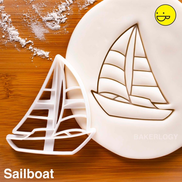 Sailboat cookie cutter | sail nautical baby shower cookies wedding birthday bachelorette party sailing ship boat maritime yacht bon voyage