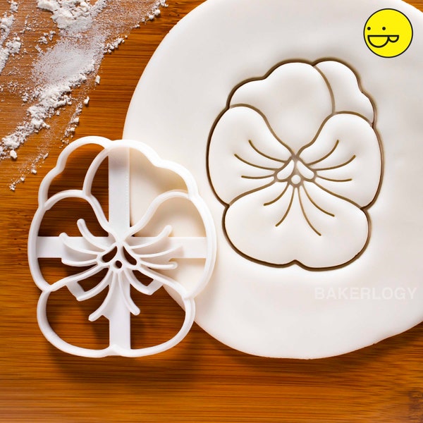 Pansy Flower cookie cutter | Bakerlogy biscuit cutters garden flowers Blossoms petal petals horticultural horticulture viola hybrid plant