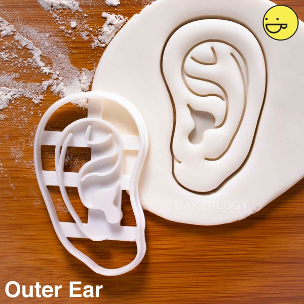 Anatomical Human Ear cookie cutter | Cochlea biscuit cutter | Outer Ear Halloween auricle auricula pinna pinnae Anatomy ooak | Bakerlogy