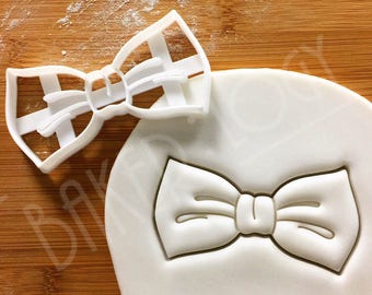 Gentleman's Bow Tie cookie cutter | little gentleman cookies cutters gent attire style tuxedo ribbon gender reveal baby shower party dapper