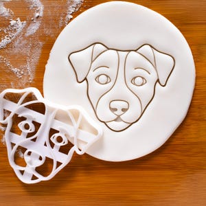 Cortador de galletas con forma de Jack Russell Terrier (cara): Molde para hornear golosinas para perros