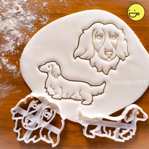 Long Haired Dachshund Body cookie cutter Bakerlogy biscuit fondant clay dog wiener Dackel Teckel Badger Weenie Bassotto Sosis Perro doxie Promo Set: Get BOTH!