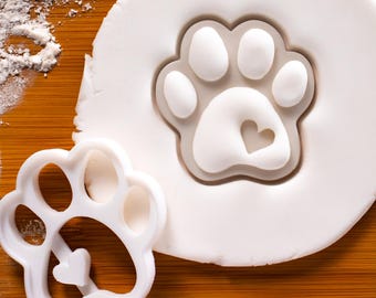 Paw Prints cookie cutters | biscuit heart paws print dog lover snacks foot prints footprint