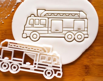 Koekjesuitsteker brandweerwagen – vorm noodvoertuig voor brandweerman en brandweerman verjaardagsfeestje