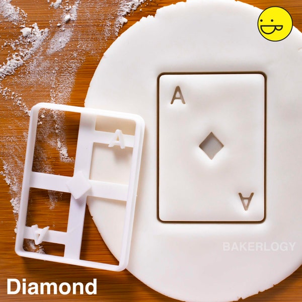 Ace of Diamonds Poker Card cookie cutter - Ideal for Casino themed birthday party