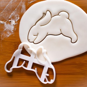 Yoga Bunny Downward Dog cookie cutter | Bakerlogy biscuit cutters Balasana facing pose salutation Adho Mukha Svanasana kawaii cute namaste