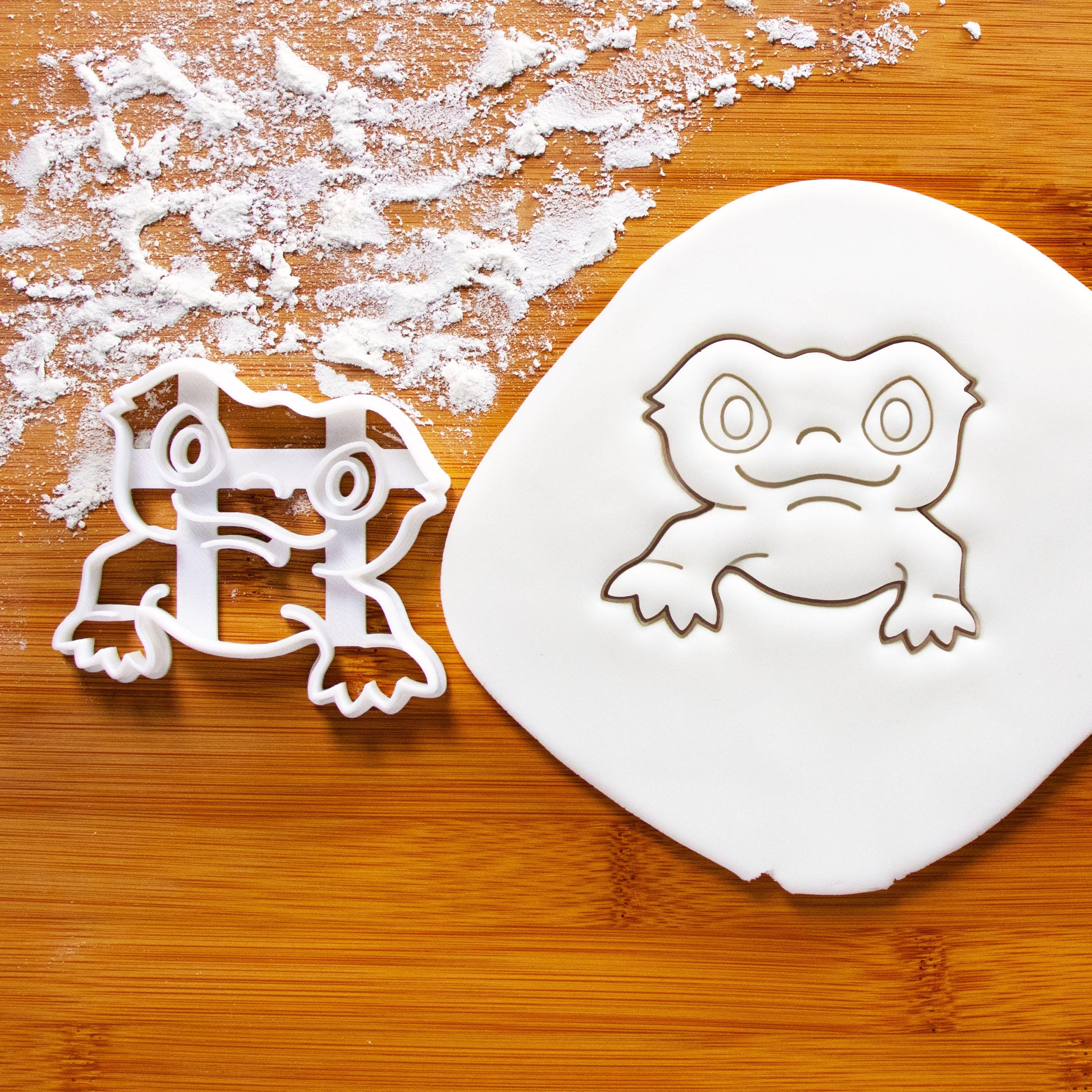 Cute Crocodile Skink cookie cutter - Tropical Rainforest theme birthday party Tribolonotus gracilis